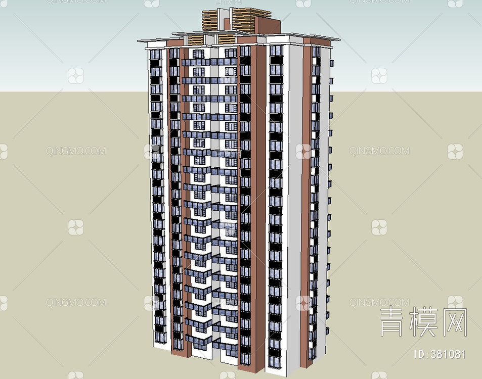 高层住宅SU模型下载【ID:381081】