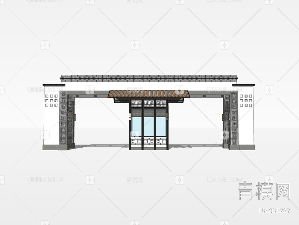 大门入口SU模型下载【ID:381227】