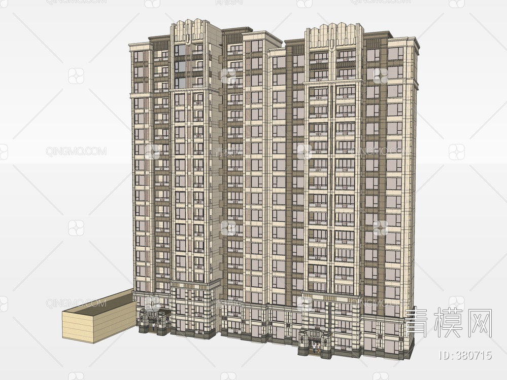 居住建筑SU模型下载【ID:380715】