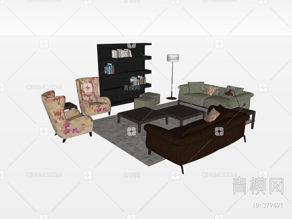 家具组合SU模型下载【ID:379491】