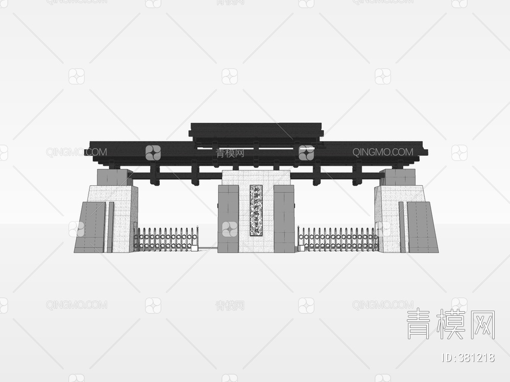 大门入口SU模型下载【ID:381218】