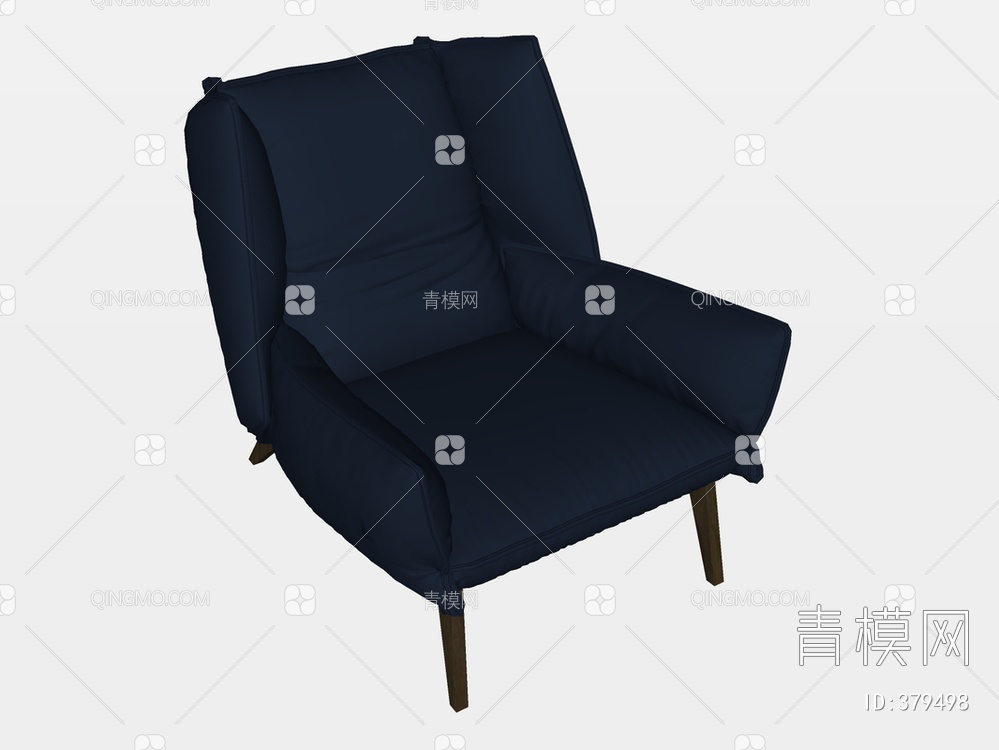 皮革单人沙发SU模型下载【ID:379498】