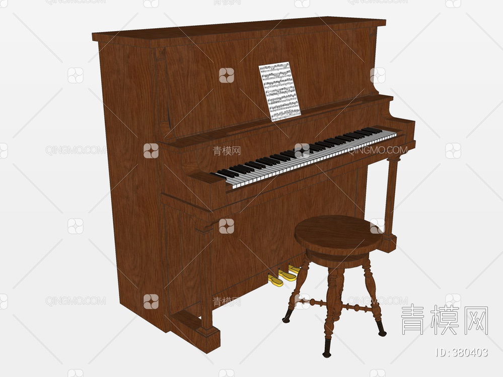 钢琴SU模型下载【ID:380403】