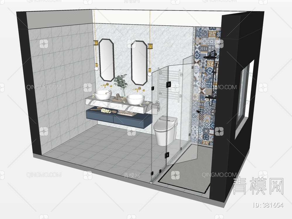卫生间SU模型下载【ID:381654】
