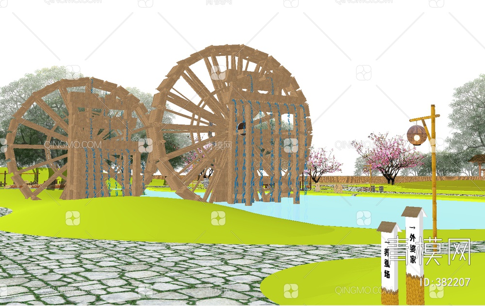 公园景观SU模型下载【ID:382207】