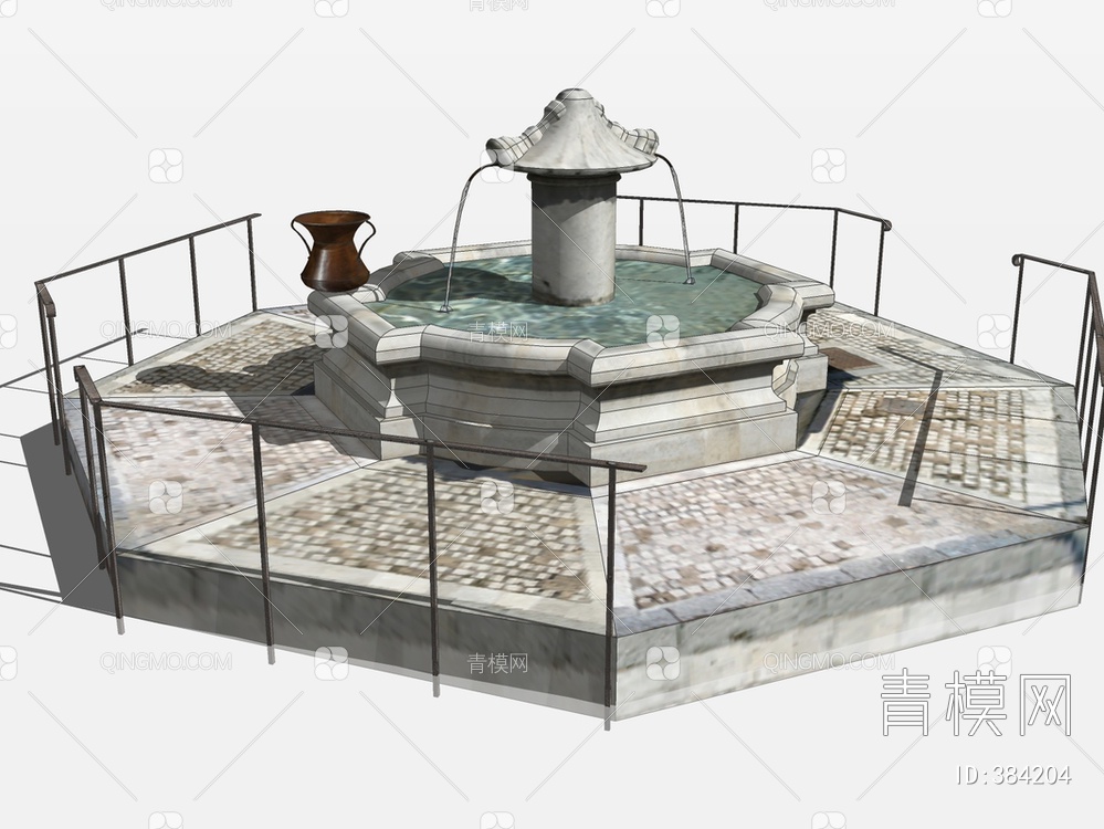 景观喷泉SU模型下载【ID:384204】