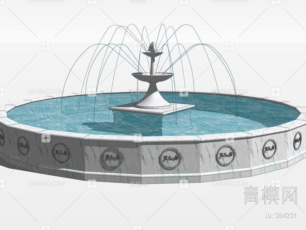 景观喷泉SU模型下载【ID:384231】