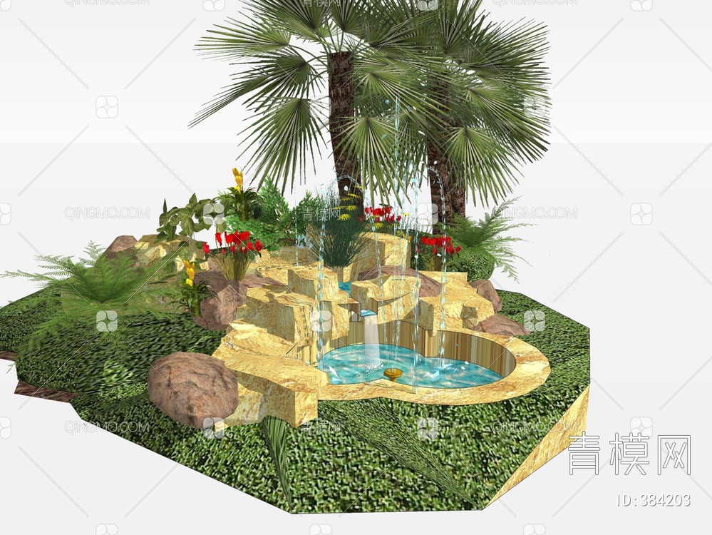 景观喷泉SU模型下载【ID:384203】