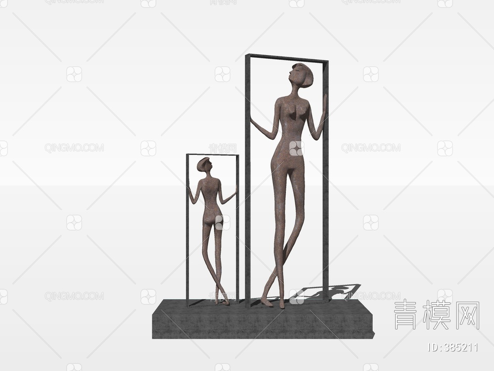 艺术抽象雕塑SU模型下载【ID:385211】