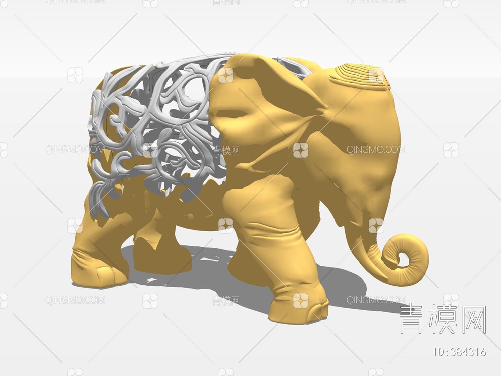 大象雕塑SU模型下载【ID:384316】