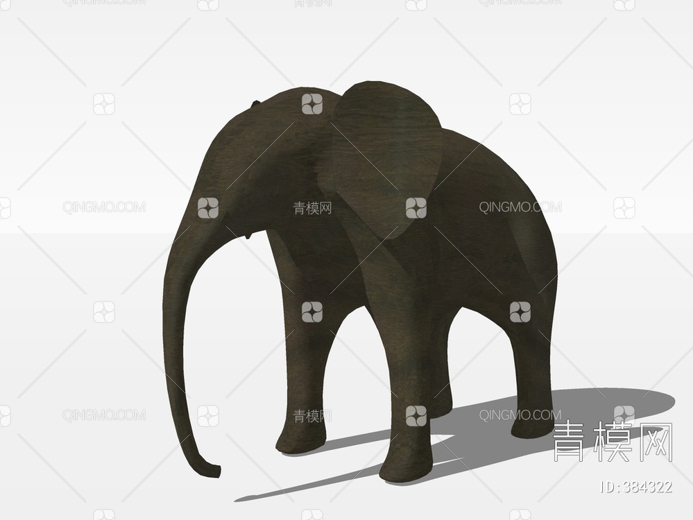 大象雕塑SU模型下载【ID:384322】