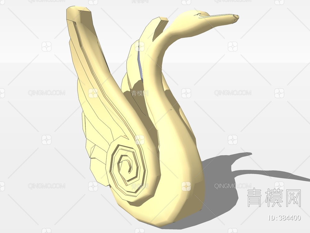 鹅雕塑SU模型下载【ID:384400】