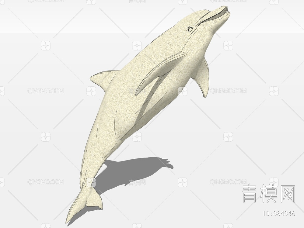 海豚雕塑SU模型下载【ID:384346】