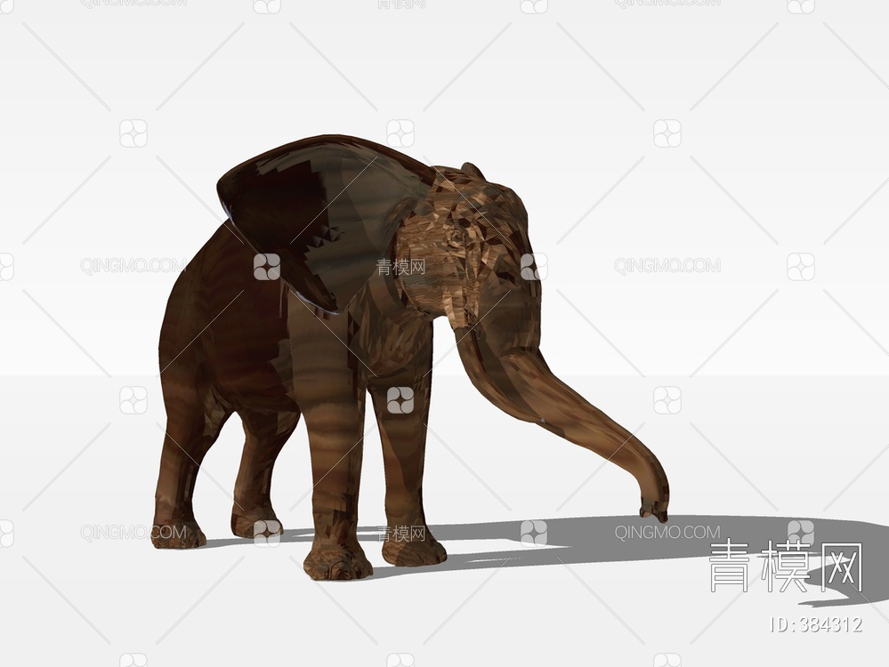 大象雕塑SU模型下载【ID:384312】