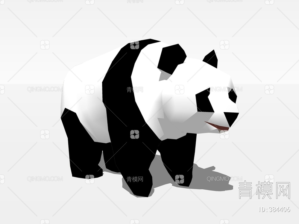 大熊猫雕塑SU模型下载【ID:384406】