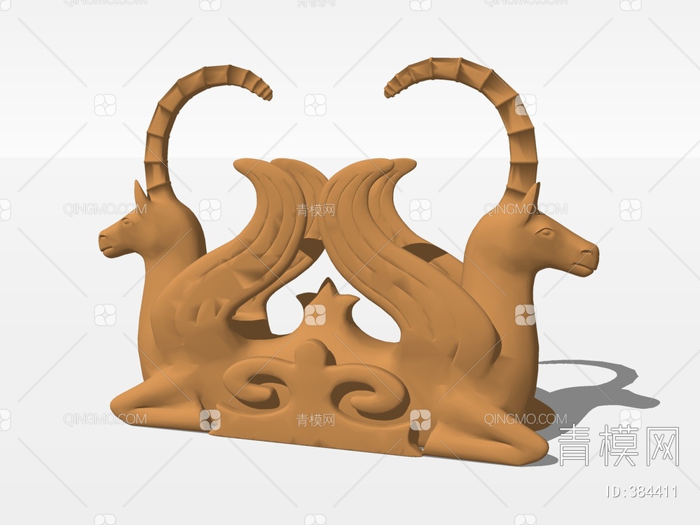 羚羊雕塑SU模型下载【ID:384411】