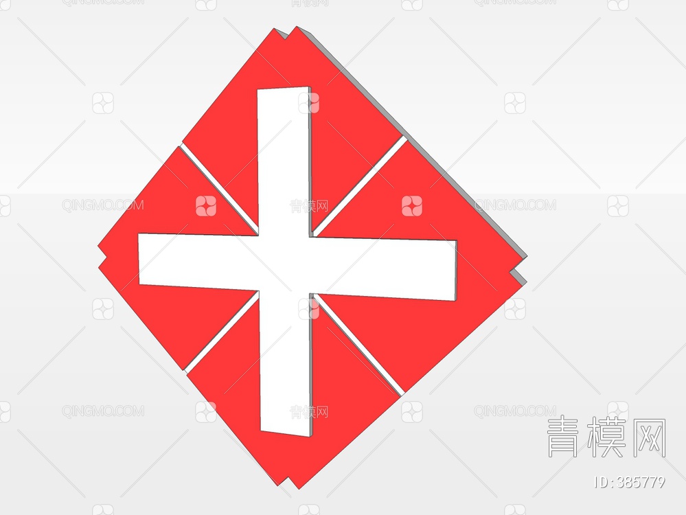 医院十字标志SU模型下载【ID:385779】