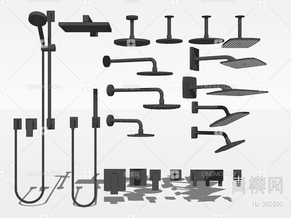 五金花洒开关组合SU模型下载【ID:385600】
