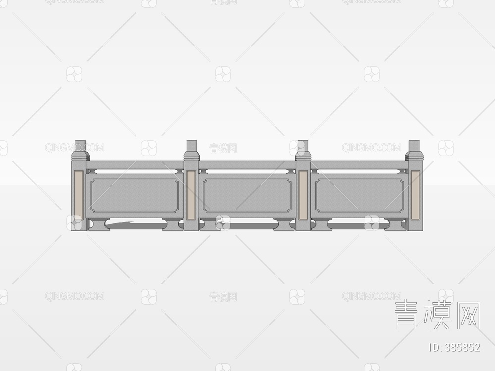 石头栏杆SU模型下载【ID:385852】