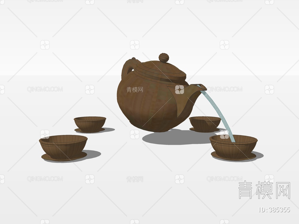 茶杯茶壶SU模型下载【ID:385355】