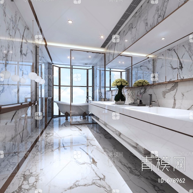 kelly hoppen 深圳湾一号卫生间3D模型下载【ID:678962】