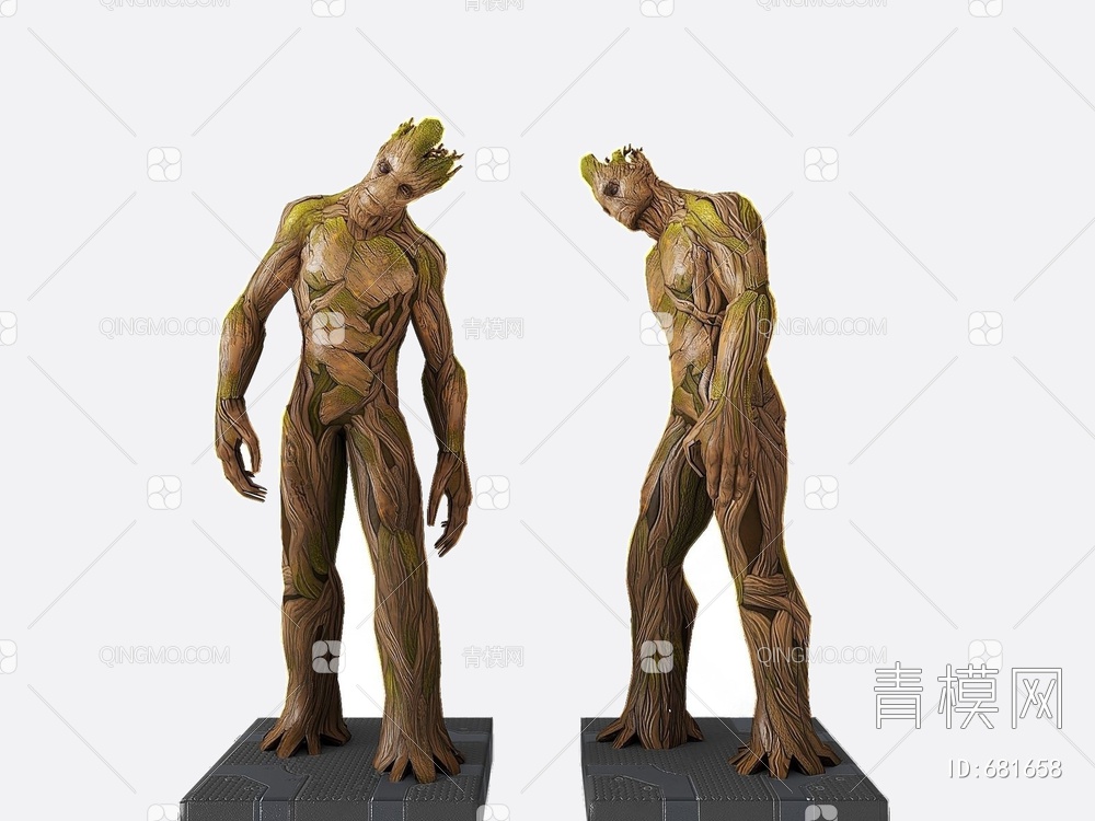 人物雕塑树人格鲁特3D模型下载【ID:681658】