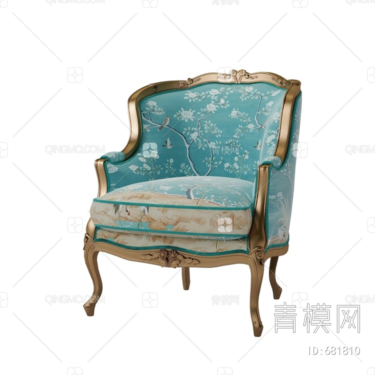 越然 单人沙发3D模型下载【ID:681810】