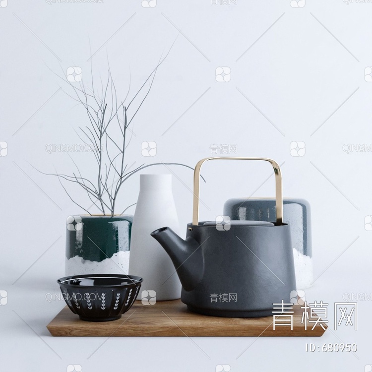 茶具组合3D模型下载【ID:680950】