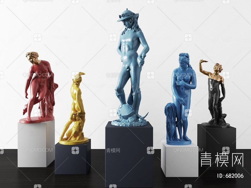 人物石膏雕塑摆件3D模型下载【ID:682006】