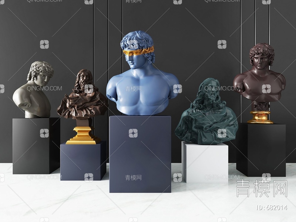 人物石膏雕塑摆件3D模型下载【ID:682014】