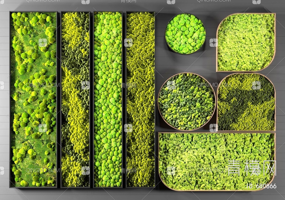 绿植植物墙组合3D模型下载【ID:680866】