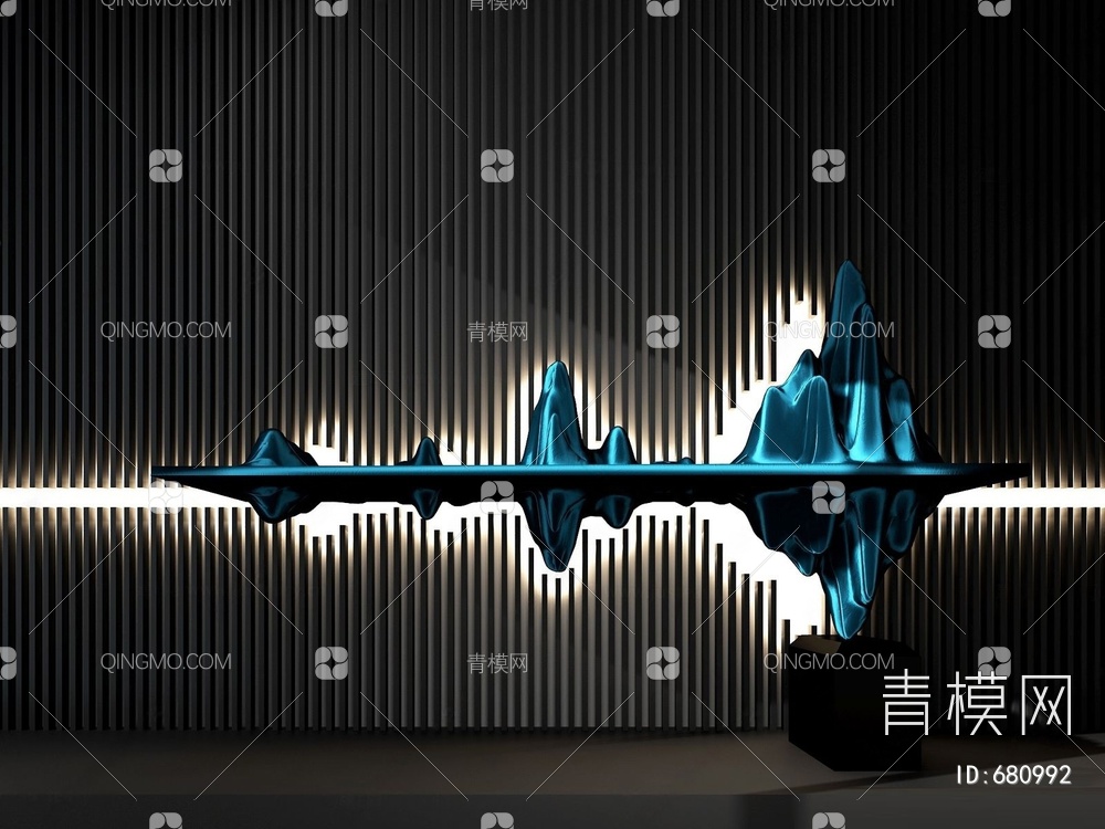 石头山雕塑3D模型下载【ID:680992】