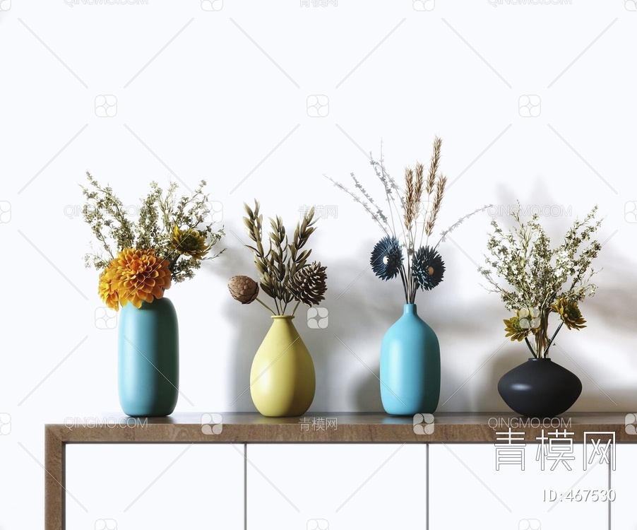 花瓶植物盆栽3D模型下载【ID:467530】
