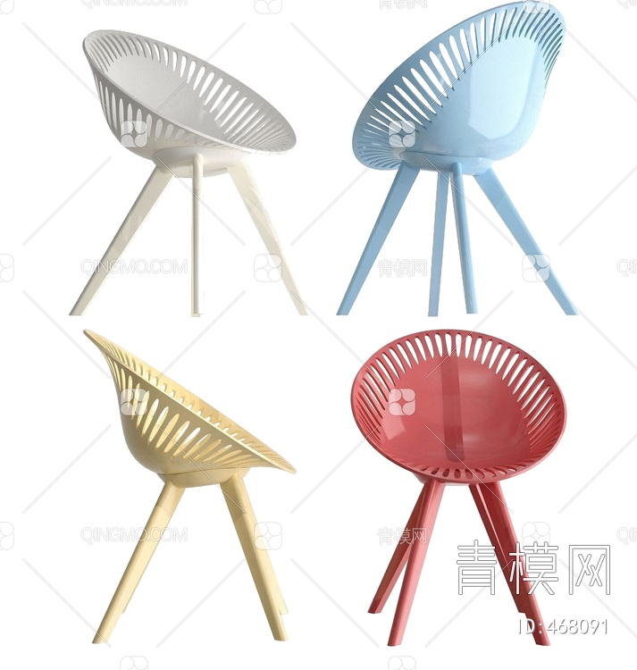 马卡龙色休闲椅3D模型下载【ID:468091】