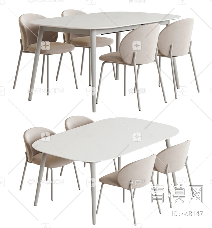 餐桌椅组合3D模型下载【ID:468147】