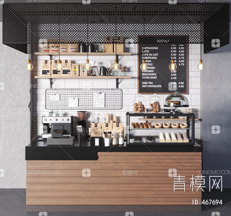 咖啡吧台3D模型下载【ID:467694】
