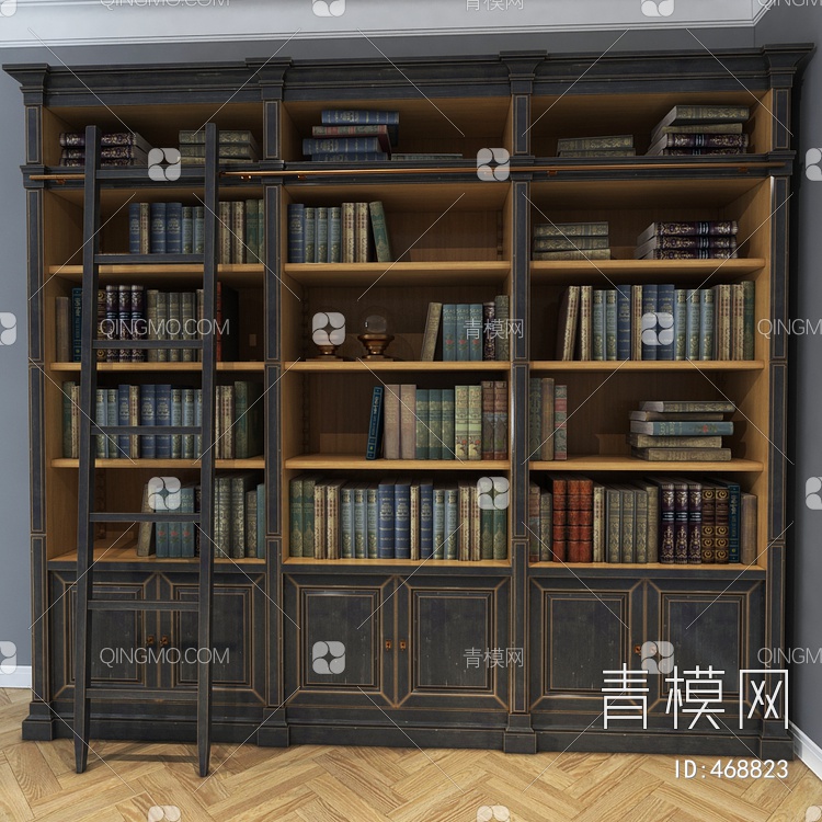 书柜3D模型下载【ID:468823】