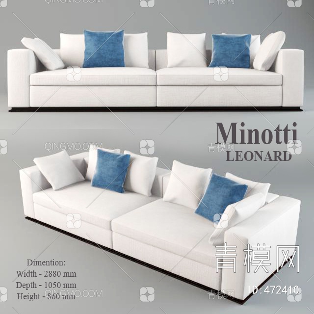Minotti 双人沙发3D模型下载【ID:472410】