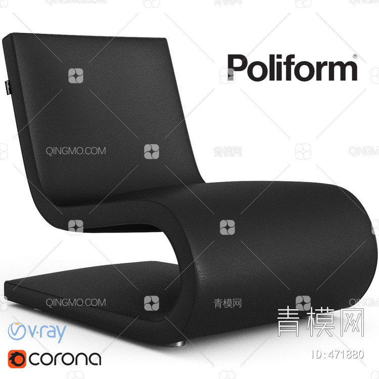 极简主义皮质躺椅3D模型下载【ID:471880】
