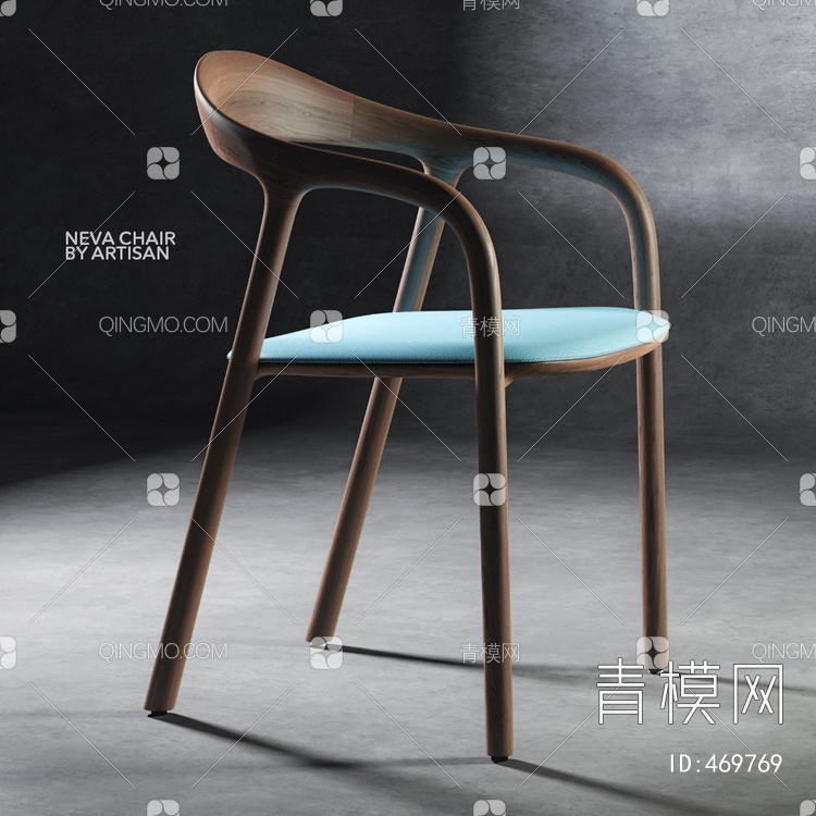 实木单椅3D模型下载【ID:469769】