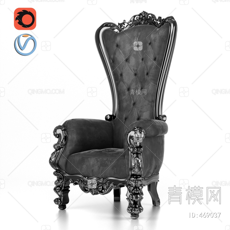 单人沙发3D模型下载【ID:469037】