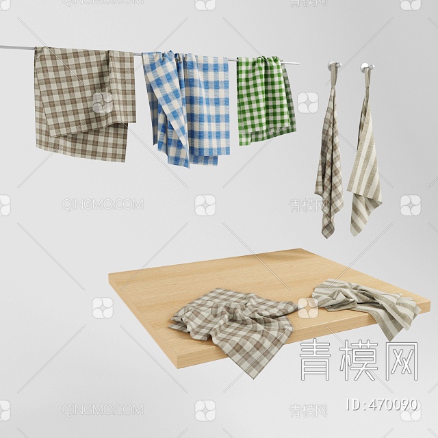  厨房毛巾国外3D模型下载【ID:470090】