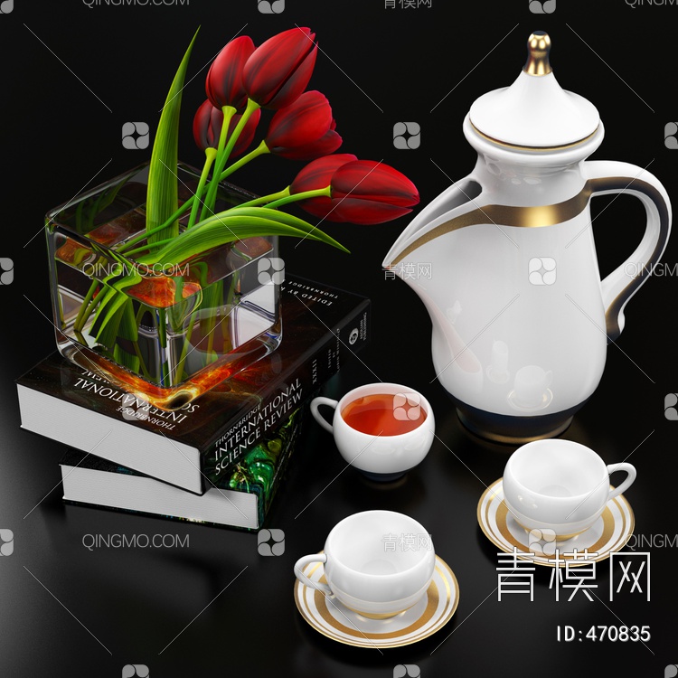 厨具餐具调料食物组合3D模型下载【ID:470835】