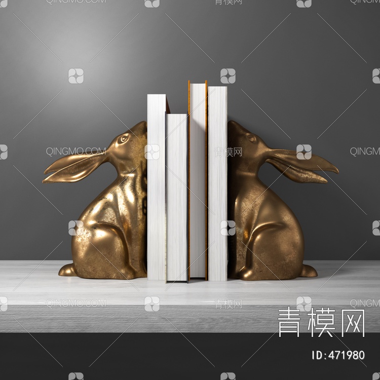 兔子书籍摆件3D模型下载【ID:471980】