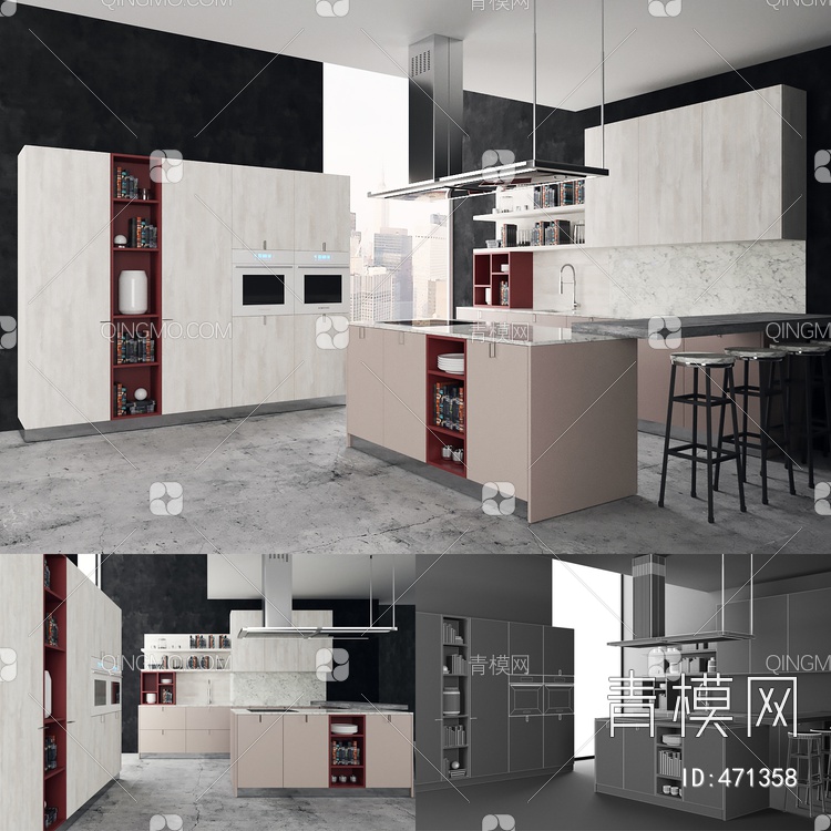 厨房3D模型下载【ID:471358】
