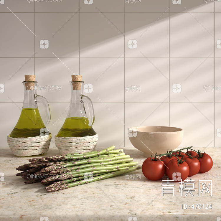 橄榄油西红柿食品3D模型下载【ID:470124】