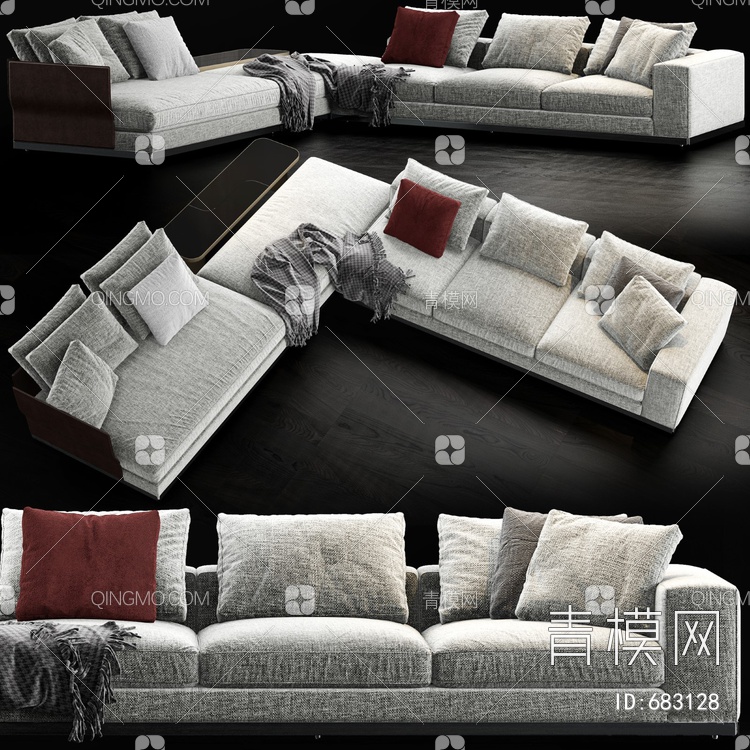 意大利 米洛提 minotti 多人沙发3D模型下载【ID:683128】