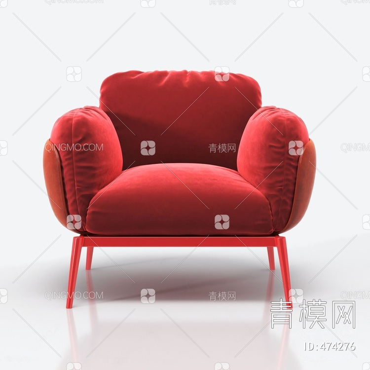 单人沙发3D模型下载【ID:474276】