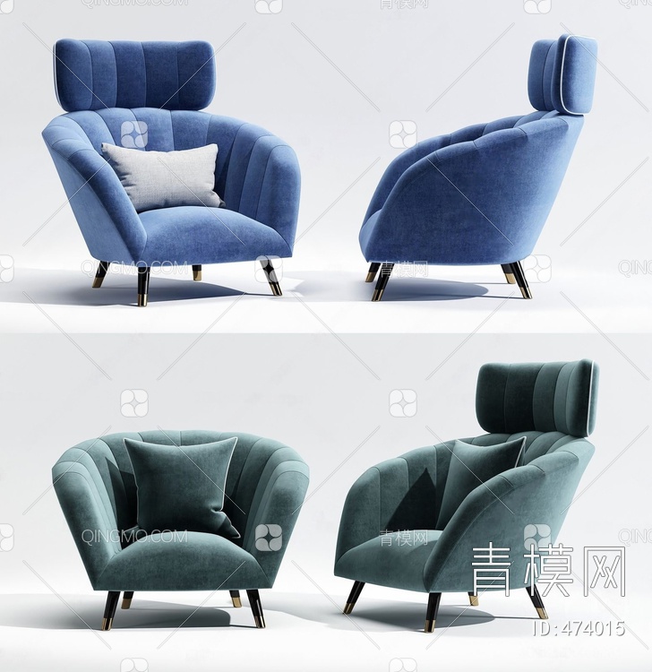 单人沙发3D模型下载【ID:474015】