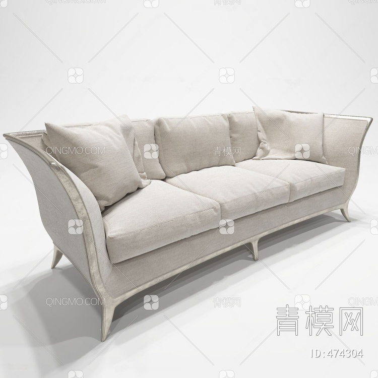三人沙发3D模型下载【ID:474304】
